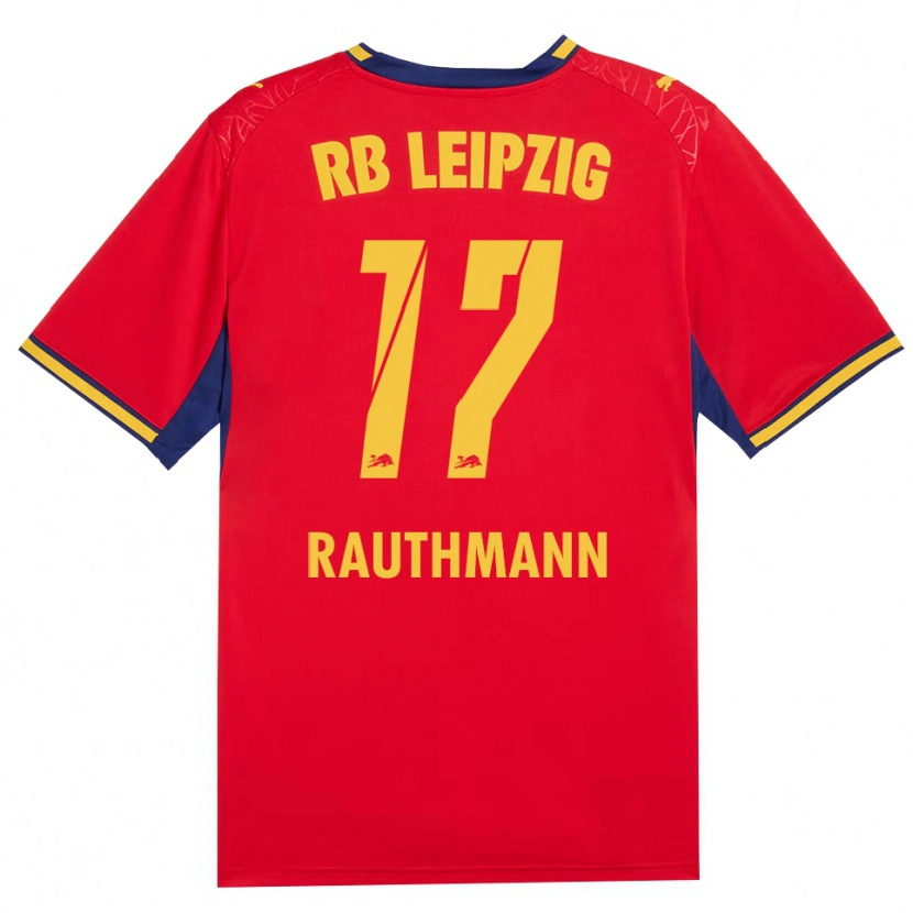 Danxen Kinder Nick Rauthmann #17 Rot Gelb Königsblau Auswärtstrikot Trikot 2026/27 T-Shirt Österreich