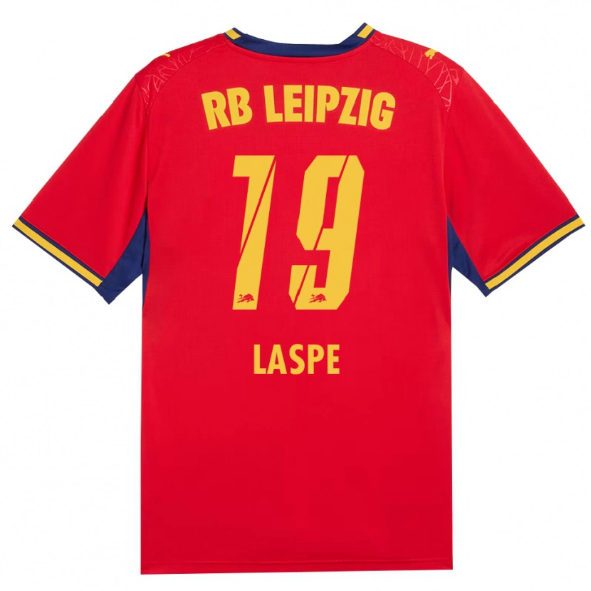 Danxen Kinder Hannes Laspe #19 Rot Gelb Königsblau Auswärtstrikot Trikot 2026/27 T-Shirt Österreich