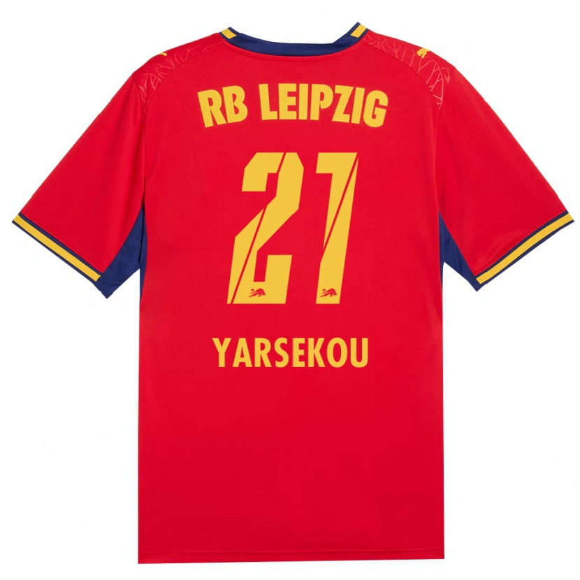 Danxen Kinder Dilane Yarsekou #21 Rot Gelb Königsblau Auswärtstrikot Trikot 2026/27 T-Shirt Österreich