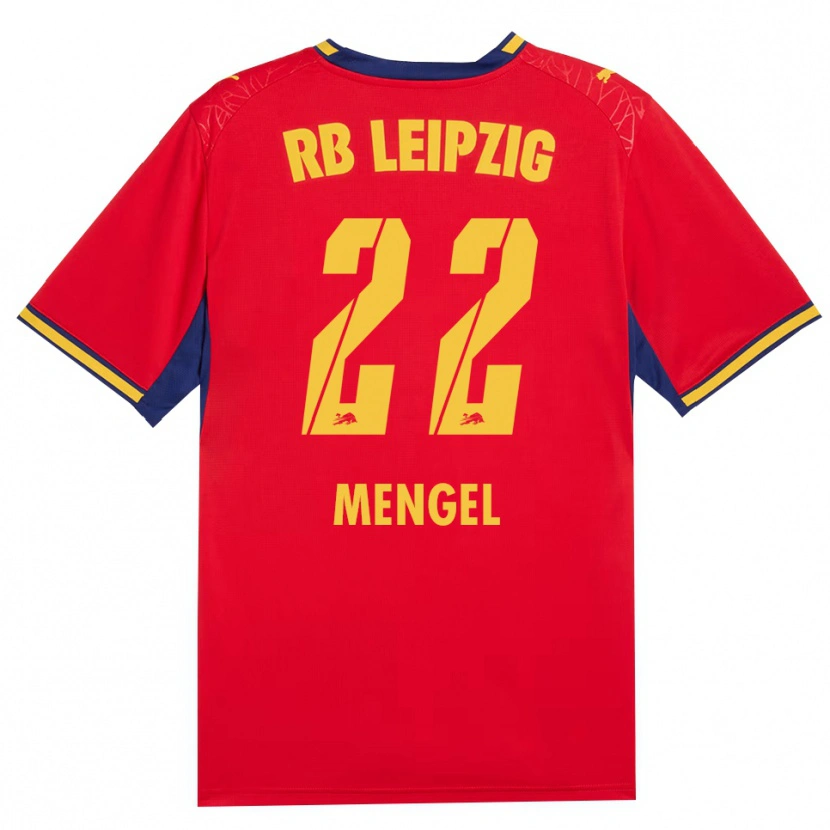 Danxen Kinder Luca Mengel #22 Rot Gelb Königsblau Auswärtstrikot Trikot 2026/27 T-Shirt Österreich
