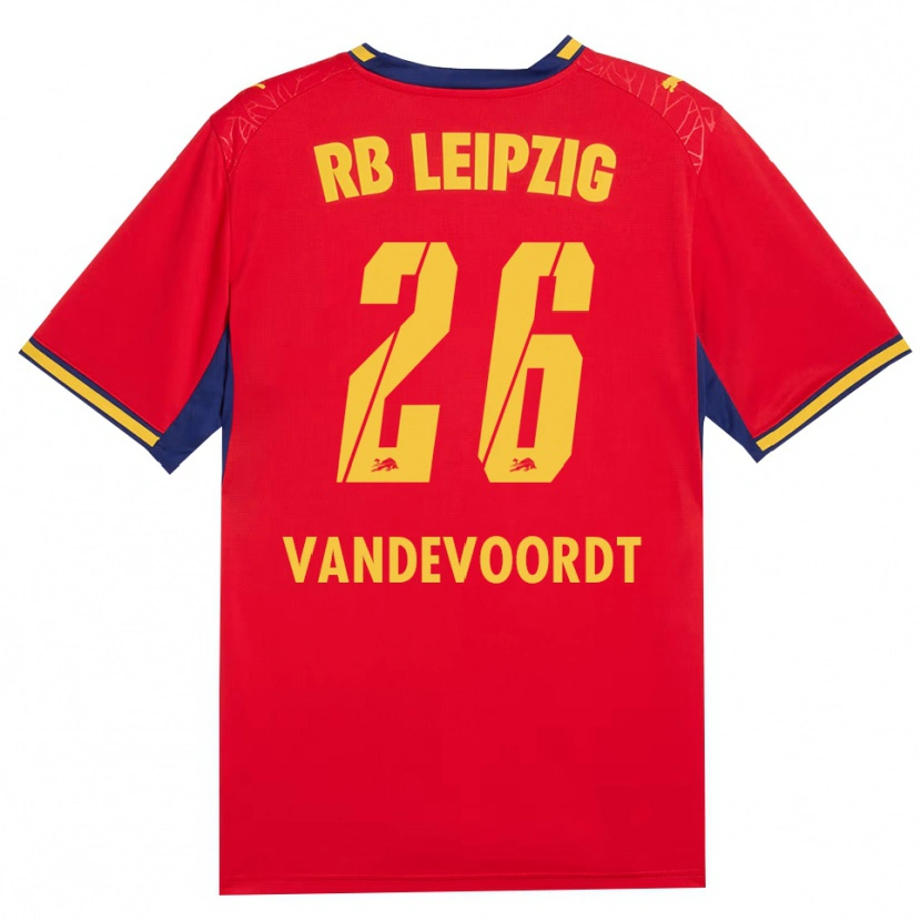 Danxen Kinder Maarten Vandevoordt #26 Rot Gelb Königsblau Auswärtstrikot Trikot 2026/27 T-Shirt Österreich
