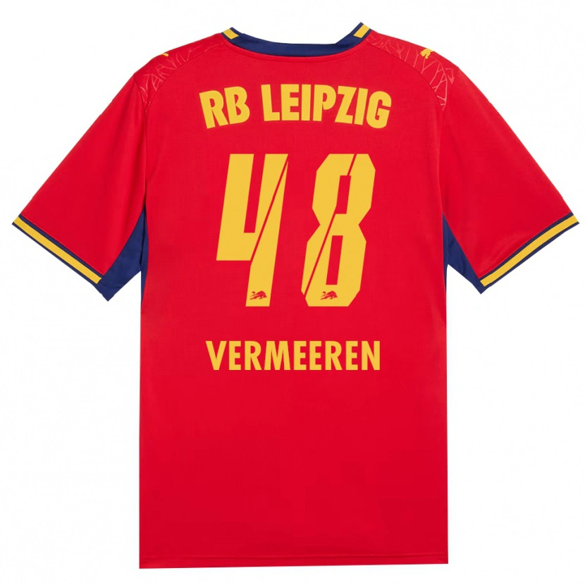 Danxen Kinder Arthur Vermeeren #48 Rot Gelb Königsblau Auswärtstrikot Trikot 2026/27 T-Shirt Österreich