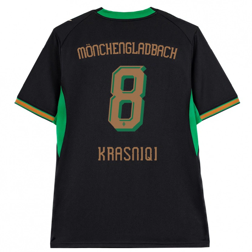 Danxen Kinder Engjell Krasniqi #8 Schwarz Orange Grün Braun Auswärtstrikot Trikot 2026/27 T-Shirt Österreich