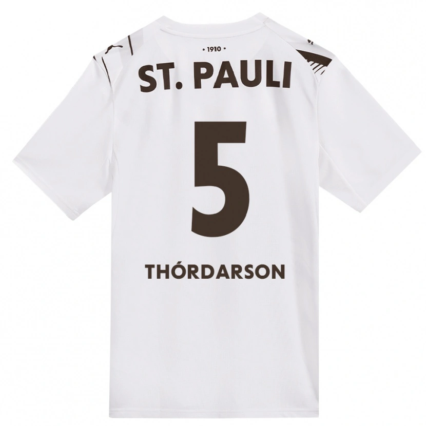 Danxen Kinder Gísli Thórdarson #5 Kaffee Weiß Rot Auswärtstrikot Trikot 2026/27 T-Shirt Österreich