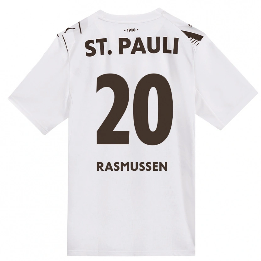 Danxen Kinder Mathias Rasmussen #20 Kaffee Weiß Rot Auswärtstrikot Trikot 2026/27 T-Shirt Österreich