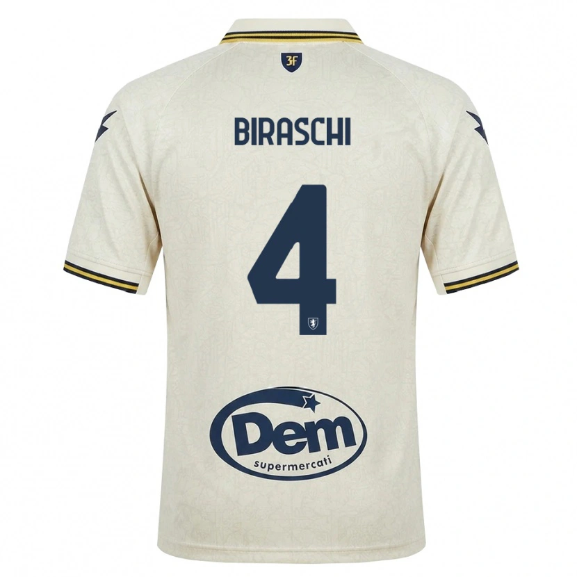 Danxen Kinder Davide Biraschi #4 Oldlace Gelb Schwarz Auswärtstrikot Trikot 2026/27 T-Shirt Österreich