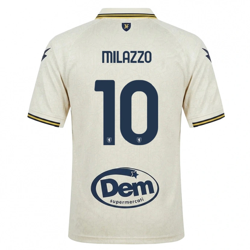 Danxen Kinder Simone Milazzo #10 Oldlace Gelb Schwarz Auswärtstrikot Trikot 2026/27 T-Shirt Österreich