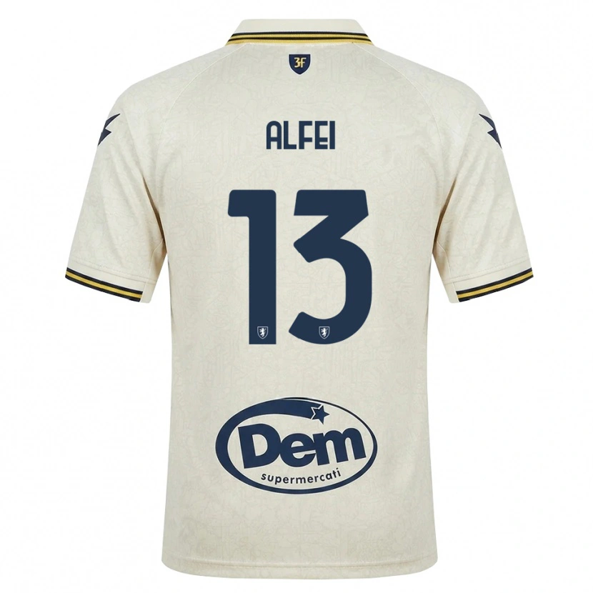 Danxen Kinder Francesco Alfei #13 Oldlace Gelb Schwarz Auswärtstrikot Trikot 2026/27 T-Shirt Österreich