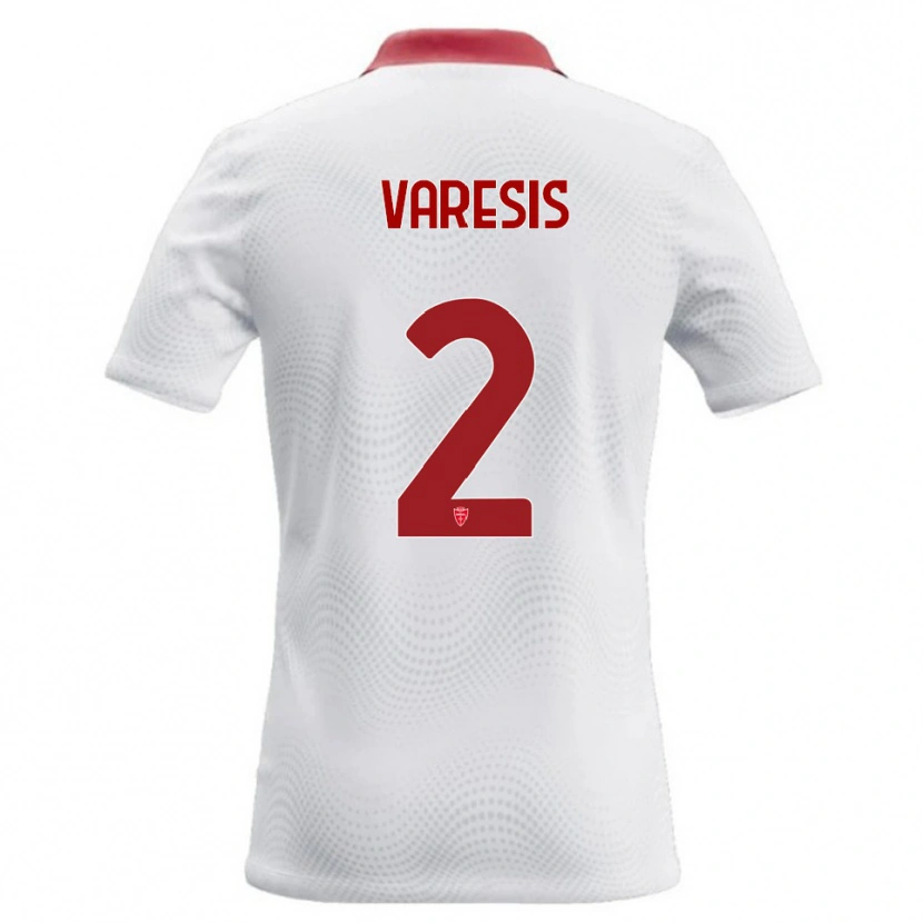 Danxen Kinder Konstantinos Varesis #2 Weiß Rot Auswärtstrikot Trikot 2026/27 T-Shirt Österreich