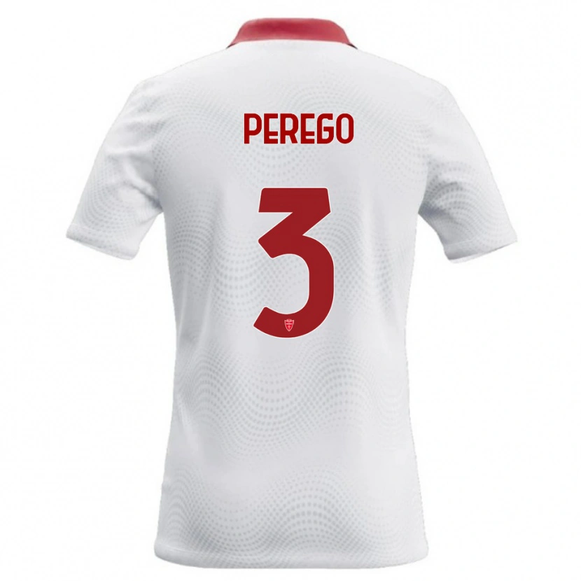 Danxen Kinder Gregorio Perego #3 Weiß Rot Auswärtstrikot Trikot 2026/27 T-Shirt Österreich