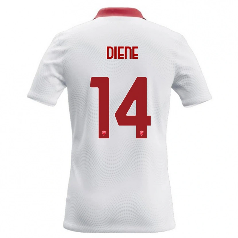 Danxen Kinder Abdou Diene #14 Weiß Rot Auswärtstrikot Trikot 2026/27 T-Shirt Österreich
