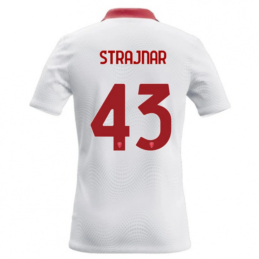Danxen Kinder Aljaz Strajnar #43 Weiß Rot Auswärtstrikot Trikot 2026/27 T-Shirt Österreich