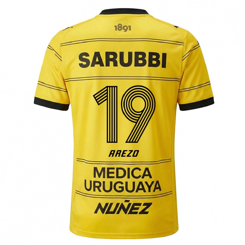 Danxen Kinder Matías Arezo #19 Gelb Schwarz Auswärtstrikot Trikot 2026/27 T-Shirt Österreich
