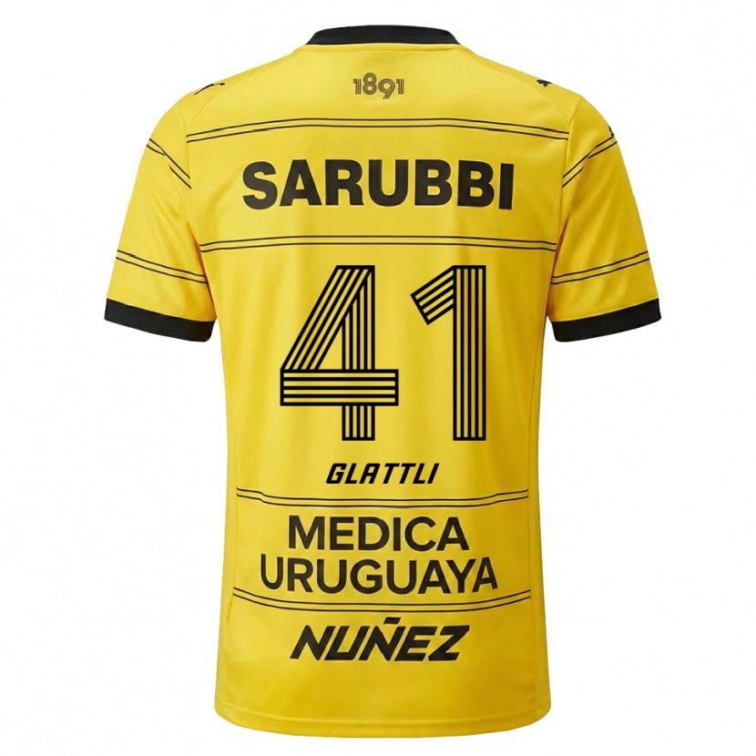 Danxen Kinder Tiago Glattli #41 Gelb Schwarz Auswärtstrikot Trikot 2026/27 T-Shirt Österreich