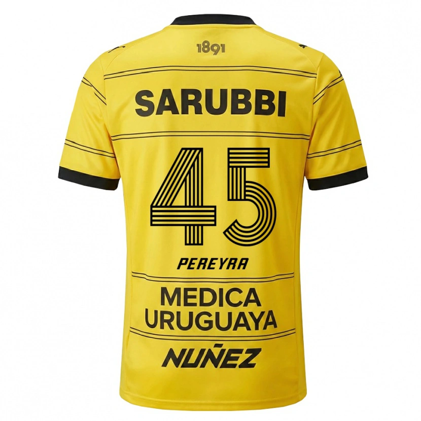 Danxen Kinder Estevan Pereyra #45 Gelb Schwarz Auswärtstrikot Trikot 2026/27 T-Shirt Österreich