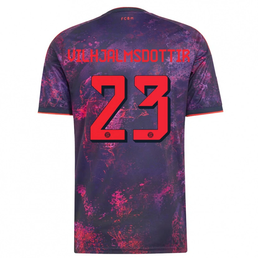 Danxen Kinder Karolina Lea Vilhjalmsdottir #23 Lila Rot Ausweichtrikot Trikot 2026/27 T-Shirt Österreich