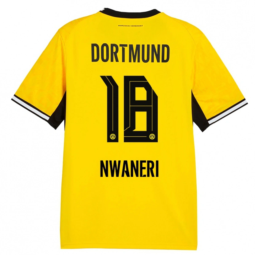 Danxen Herren Ethan Nwaneri #18 Gelb Schwarz Weiß Heimtrikot Trikot 2026/27 T-Shirt Österreich