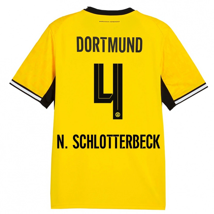 Danxen Herren Nico Schlotterbeck #4 Gelb Schwarz Weiß Heimtrikot Trikot 2026/27 T-Shirt Österreich