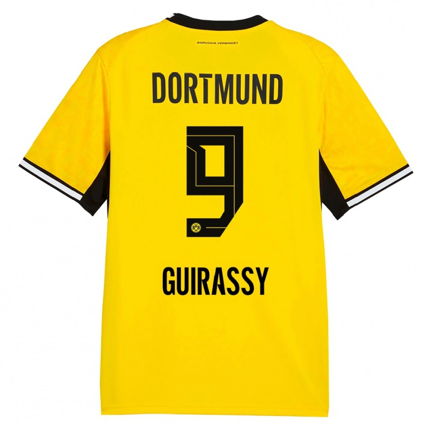 Danxen Herren Serhou Guirassy #9 Gelb Schwarz Weiß Heimtrikot Trikot 2026/27 T-Shirt Österreich
