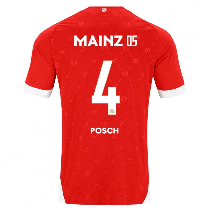 Danxen Herren Stefan Posch #4 Rot Weiß Heimtrikot Trikot 2026/27 T-Shirt Österreich