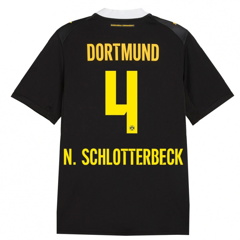 Danxen Herren Nico Schlotterbeck #4 Schwarz Rot Gelb Auswärtstrikot Trikot 2026/27 T-Shirt Österreich