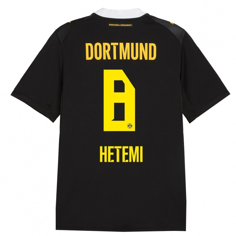 Danxen Herren Rilind Hetemi #8 Schwarz Rot Gelb Auswärtstrikot Trikot 2026/27 T-Shirt Österreich