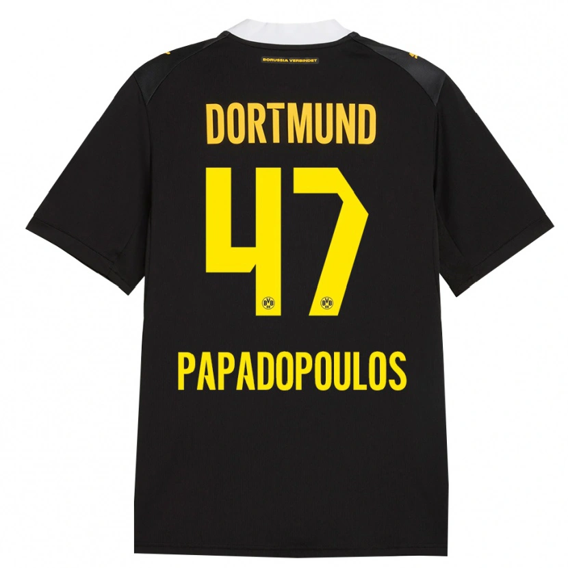 Danxen Herren Antonios Papadopoulos #47 Schwarz Rot Gelb Auswärtstrikot Trikot 2026/27 T-Shirt Österreich