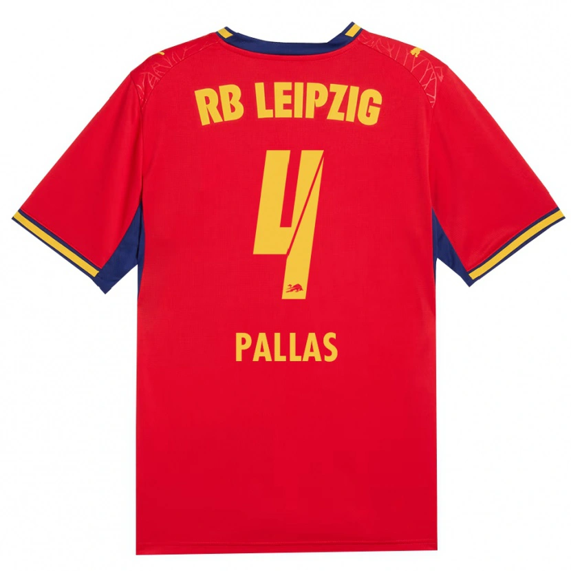 Danxen Herren Tim Pallas #4 Rot Gelb Königsblau Auswärtstrikot Trikot 2026/27 T-Shirt Österreich