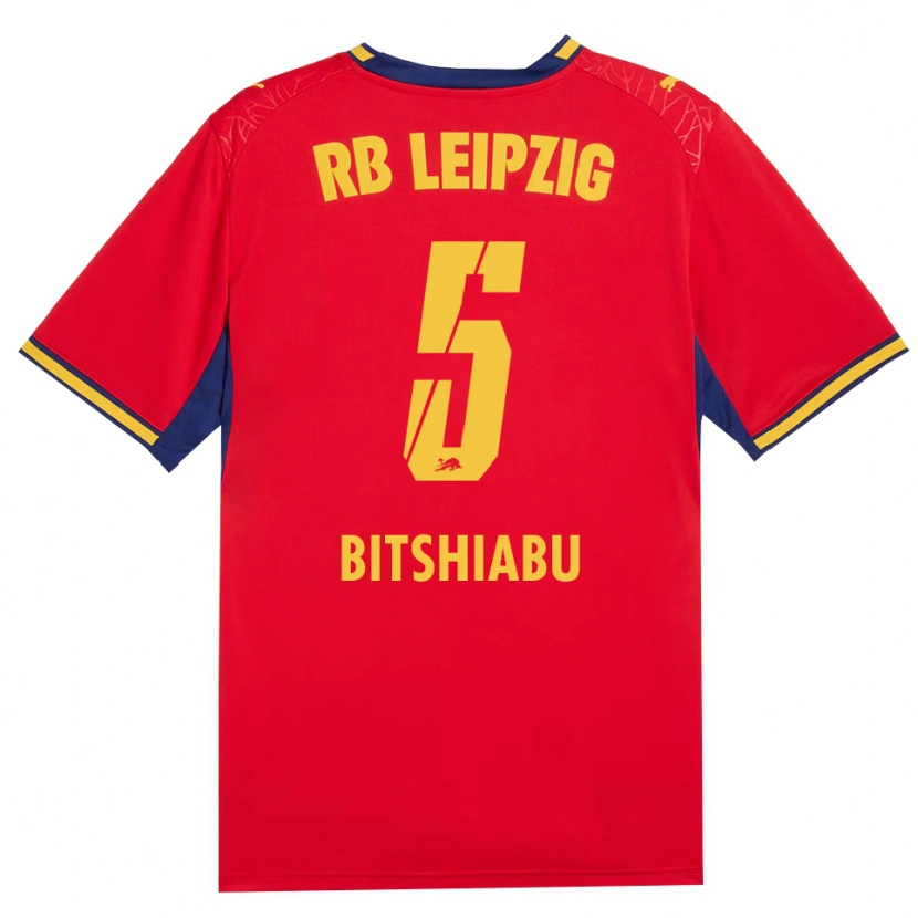 Danxen Herren El Chadaille Bitshiabu #5 Rot Gelb Königsblau Auswärtstrikot Trikot 2026/27 T-Shirt Österreich