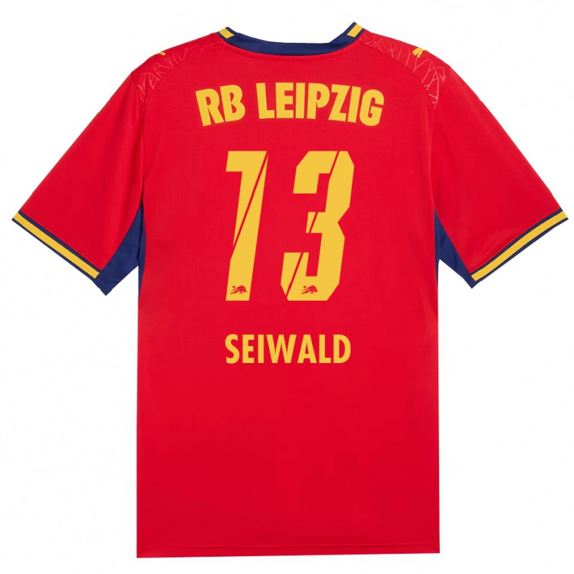 Danxen Herren Nicolas Seiwald #13 Rot Gelb Königsblau Auswärtstrikot Trikot 2026/27 T-Shirt Österreich