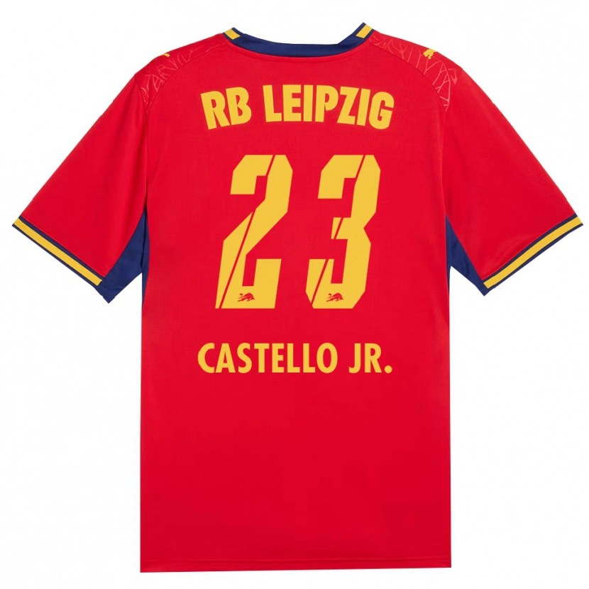 Danxen Herren Castello Lukeba #23 Rot Gelb Königsblau Auswärtstrikot Trikot 2026/27 T-Shirt Österreich