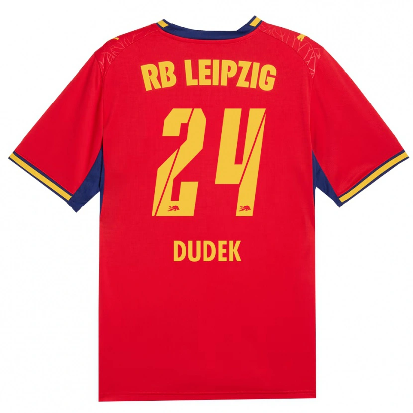 Danxen Herren Nikoline Dudek #24 Rot Gelb Königsblau Auswärtstrikot Trikot 2026/27 T-Shirt Österreich