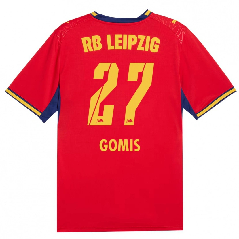 Danxen Herren Tidiam Gomis #27 Rot Gelb Königsblau Auswärtstrikot Trikot 2026/27 T-Shirt Österreich
