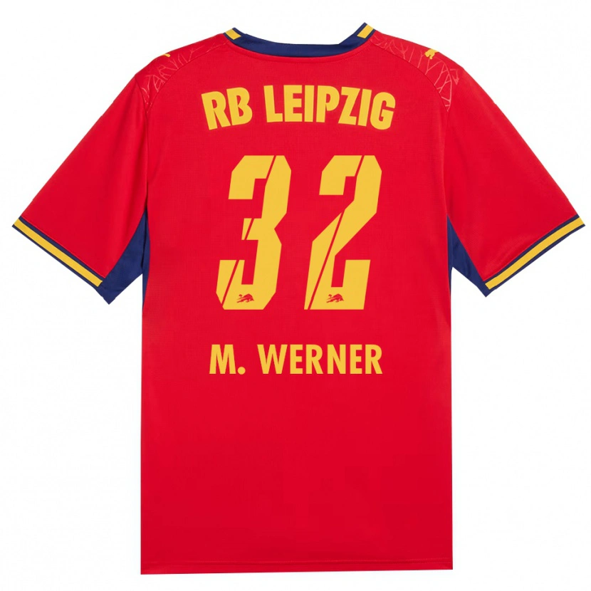 Danxen Herren Mia Werner #32 Rot Gelb Königsblau Auswärtstrikot Trikot 2026/27 T-Shirt Österreich
