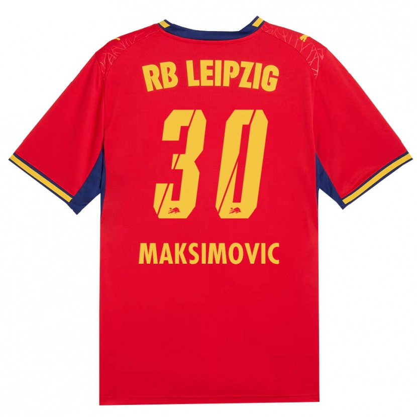 Danxen Herren Andrija Maksimovic #30 Rot Gelb Königsblau Auswärtstrikot Trikot 2026/27 T-Shirt Österreich