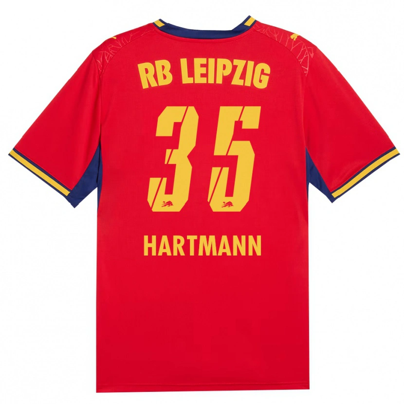 Danxen Herren Fabrice Hartmann #35 Rot Gelb Königsblau Auswärtstrikot Trikot 2026/27 T-Shirt Österreich