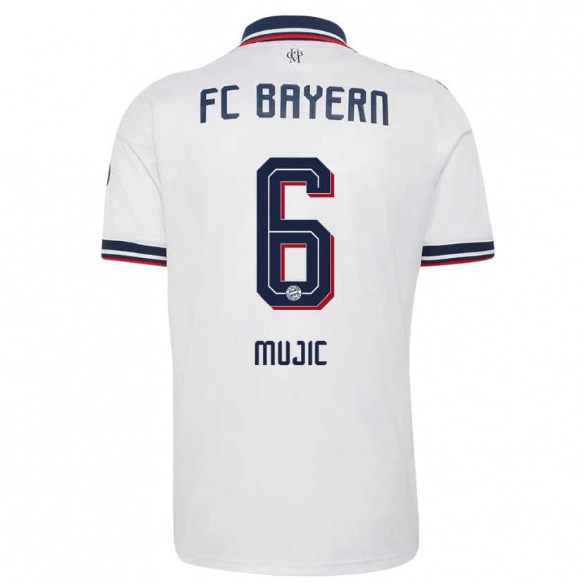 Danxen Herren Tarik Mujic #6 Weiß Grau Rot Auswärtstrikot Trikot 2026/27 T-Shirt Österreich