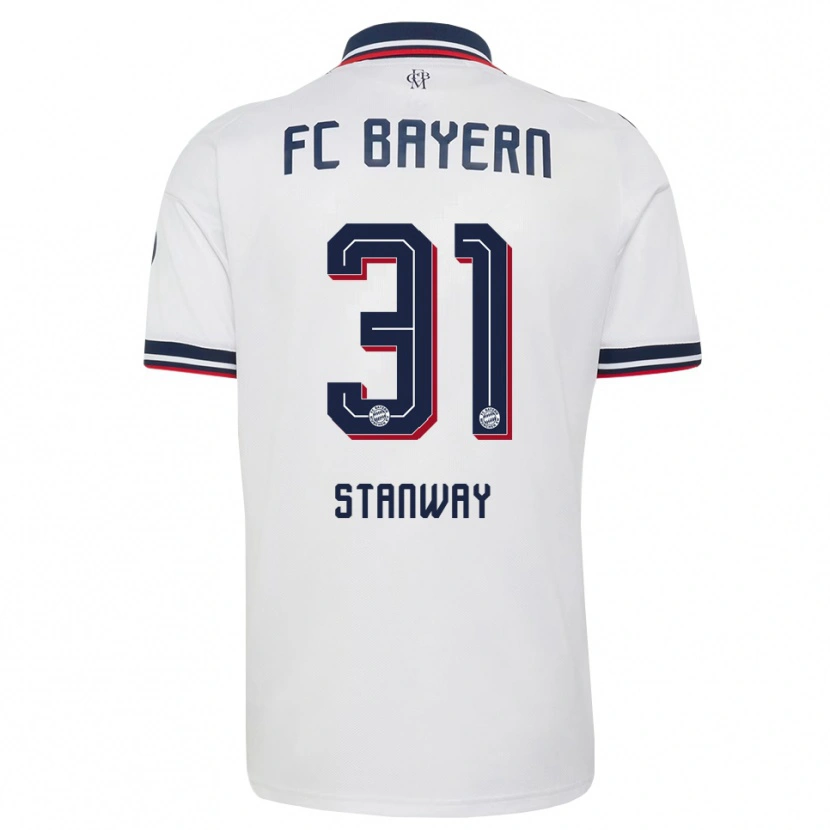 Danxen Herren Georgia Stanway #31 Weiß Grau Rot Auswärtstrikot Trikot 2026/27 T-Shirt Österreich