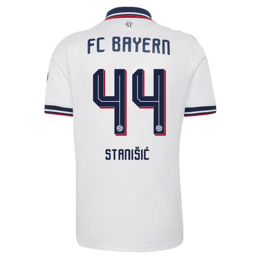 Danxen Herren Josip Stanisic #44 Weiß Grau Rot Auswärtstrikot Trikot 2026/27 T-Shirt Österreich