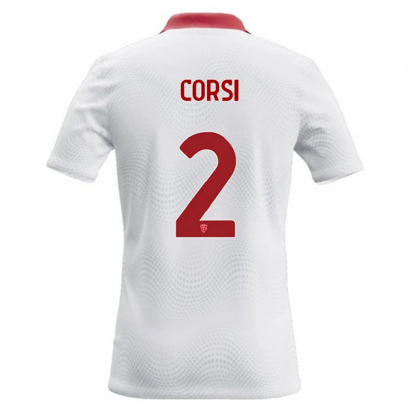 Danxen Herren Giovanni Corsi #2 Weiß Rot Auswärtstrikot Trikot 2026/27 T-Shirt Österreich