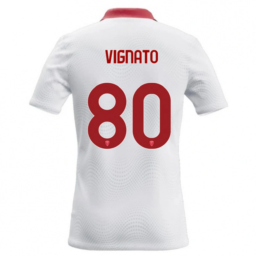 Danxen Herren Samuele Vignato #80 Weiß Rot Auswärtstrikot Trikot 2026/27 T-Shirt Österreich
