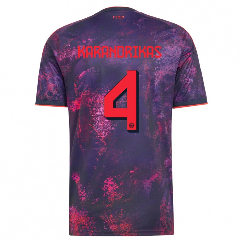 Danxen Herren Konstantinos Karandrikas #4 Lila Rot Ausweichtrikot Trikot 2026/27 T-Shirt Österreich