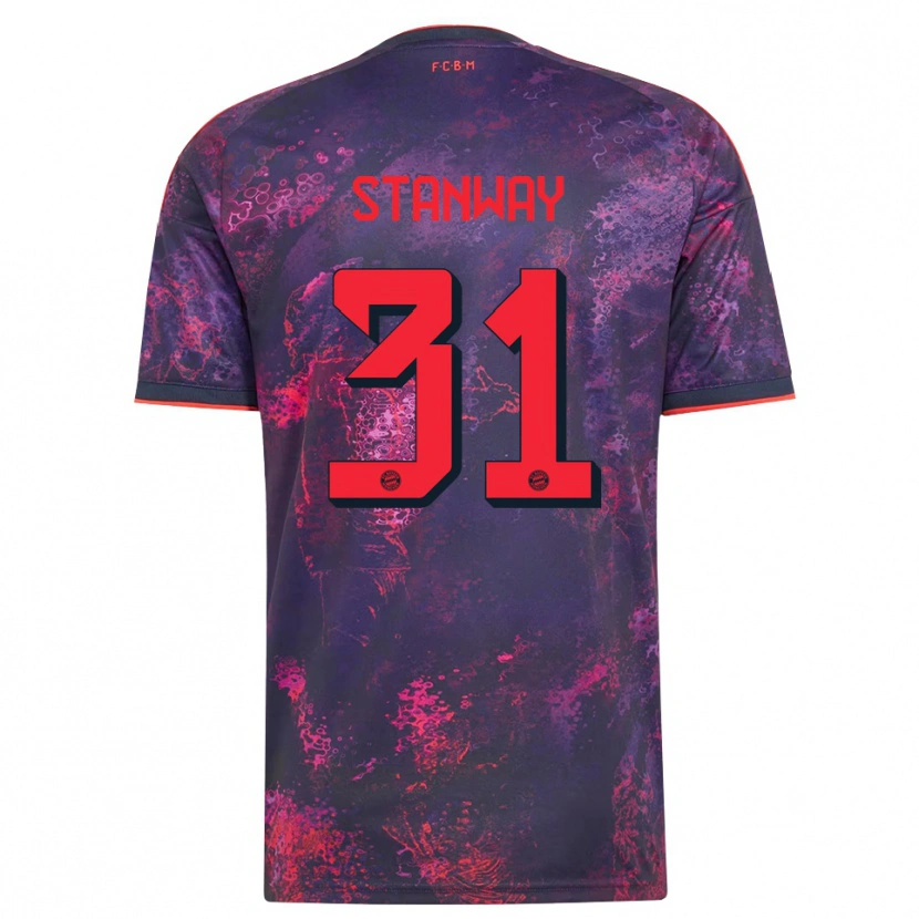 Danxen Herren Georgia Stanway #31 Lila Rot Ausweichtrikot Trikot 2026/27 T-Shirt Österreich