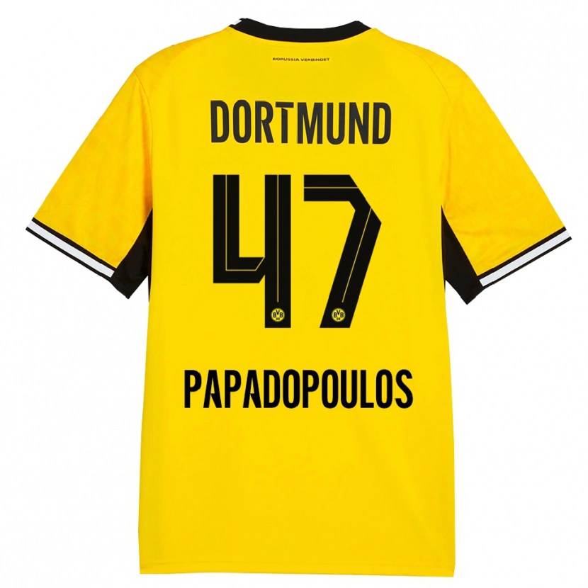 Danxen Damen Antonios Papadopoulos #47 Gelb Schwarz Weiß Heimtrikot Trikot 2026/27 T-Shirt Österreich
