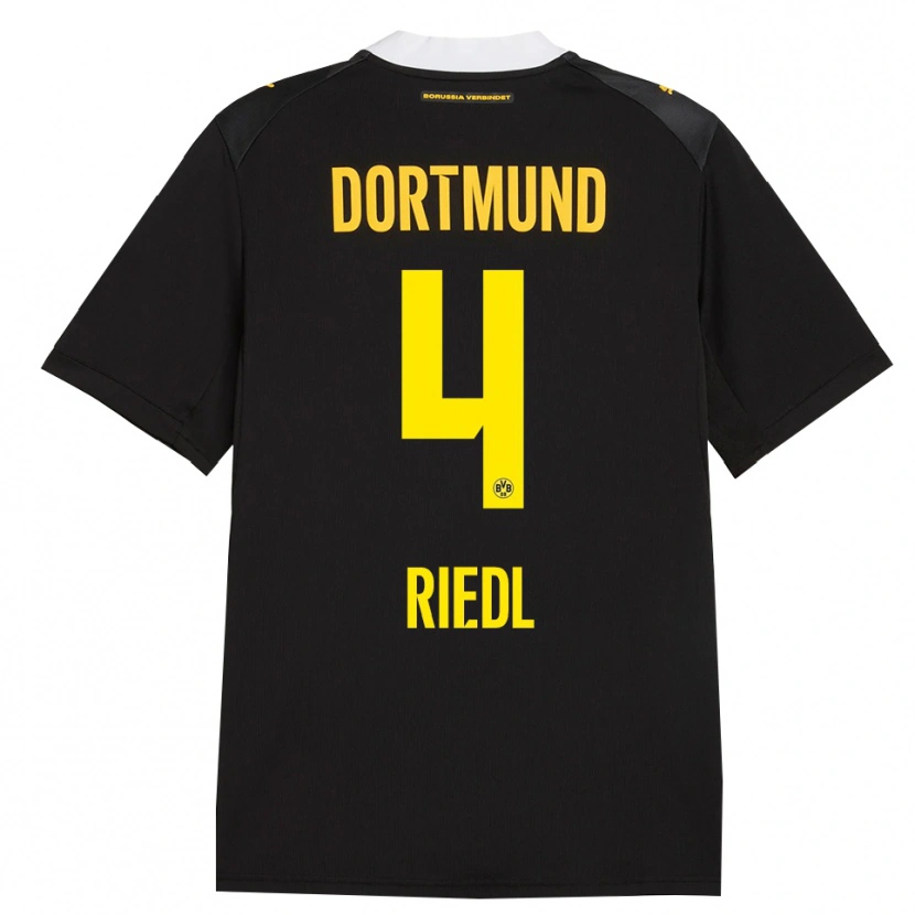 Danxen Damen Jan-Luca Riedl #4 Schwarz Rot Gelb Auswärtstrikot Trikot 2026/27 T-Shirt Österreich
