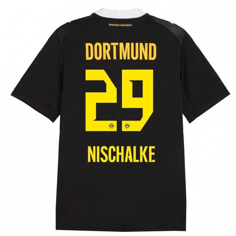 Danxen Damen Jermain Nischalke #29 Schwarz Rot Gelb Auswärtstrikot Trikot 2026/27 T-Shirt Österreich