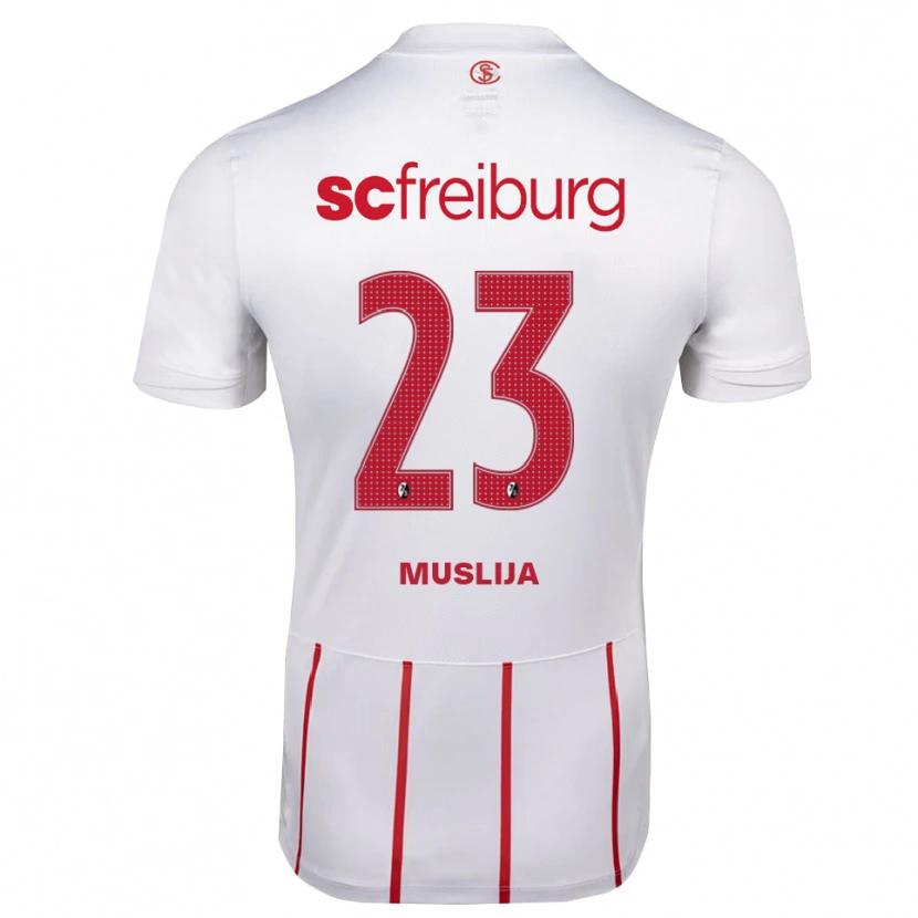 Danxen Damen Florent Muslija #23 Weiß Rot Gelb Auswärtstrikot Trikot 2026/27 T-Shirt Österreich