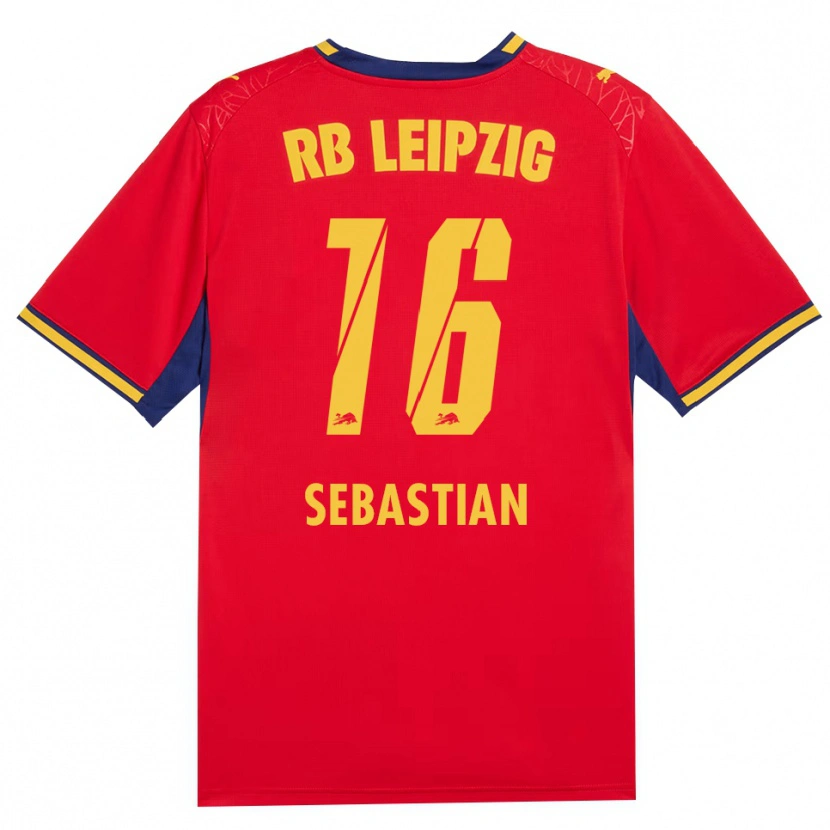Danxen Damen Jordy Sebastian #16 Rot Gelb Königsblau Auswärtstrikot Trikot 2026/27 T-Shirt Österreich