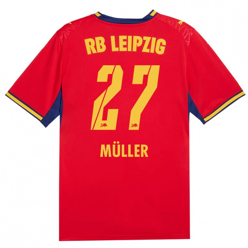 Danxen Damen Marlene Müller #27 Rot Gelb Königsblau Auswärtstrikot Trikot 2026/27 T-Shirt Österreich