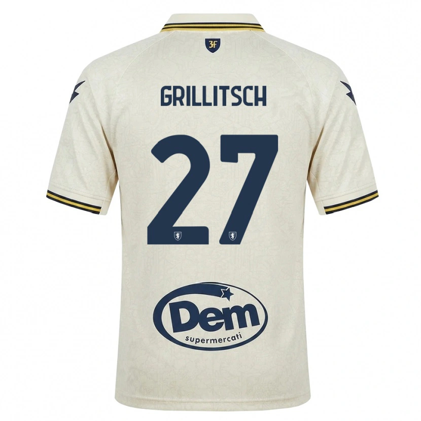 Danxen Damen Florian Grillitsch #27 Oldlace Gelb Schwarz Auswärtstrikot Trikot 2026/27 T-Shirt Österreich